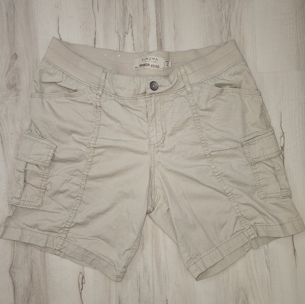 Women’s Bermuda Shorts Bundle Size 10 White Stag Sonoma Cargo Black Khaki - Picture 3 of 16